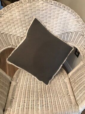 Square Sofa Cushion With Fringe In Olive Green Color